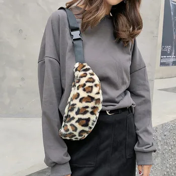 

Chest Bags for Women 2019 Stylish Woman Wide Shoulder Zip Strap Chest Bag Crossbody Bag Leopard Print Pockets Banano De Cintura