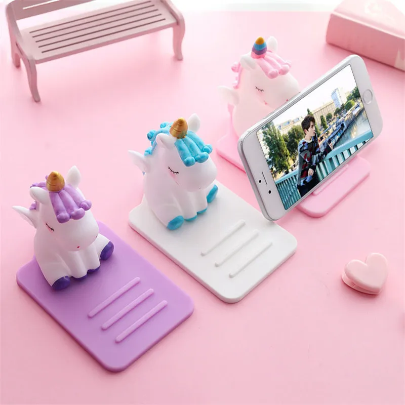

Kawaii Mobile Phone Stand Desk Silicone Unicorn Phone Lazy Holder for iPhonexs 78plus Samsung Smartphone Stand