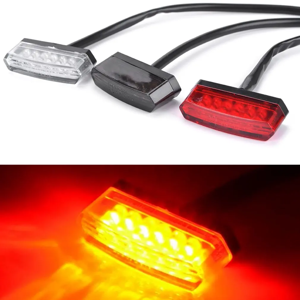 12V Motorcycle Rear Brake LED Tail Stop Light Lamp For Dirt Taillight License Plate Accessories Decorative Emark |