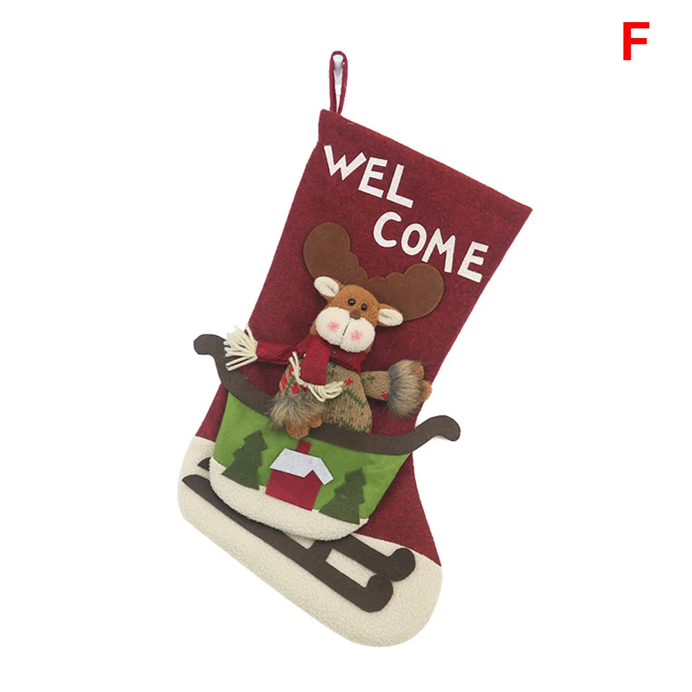 Christmas Stockings Sock Candy Gift Bag Xmas Tree Hanging Decoration for Holiday Party MU8669 - Цвет: F