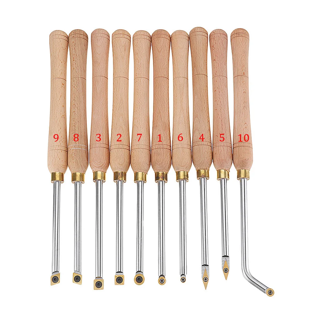 Beste ALLSOME Hout Draaien Tool Houten Handvat met Titanium Coated Hout Carbide Insert Cutter Ronde Schacht Houtbewerking Tool HT2854