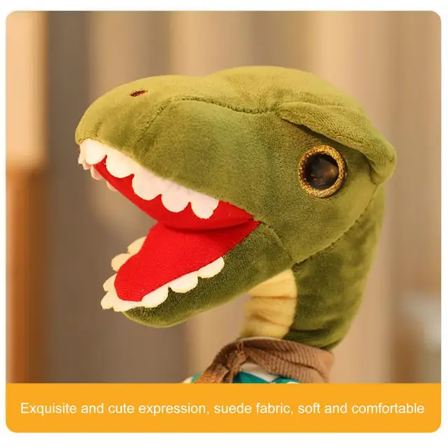 Musical Dinosaur Plush Toy Lighting Twisting Neck Electric Green Dinosaur Plush Stuffed Toy for Children 5
