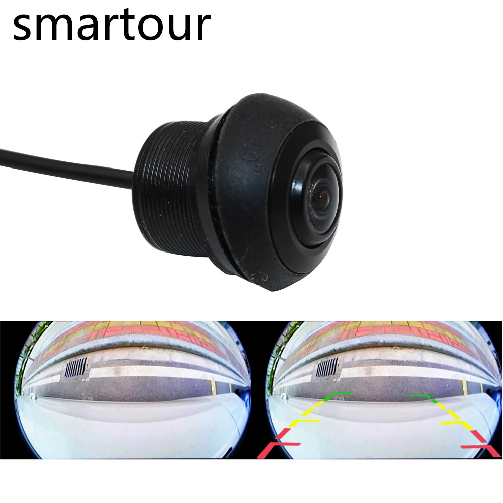 Smartour ehicle камера заднего вида с CCD рыбий глаз ночного видения Водонепроницаемая IP68 Автомобильная камера заднего вида Универсальная - Название цвета: Серебристый