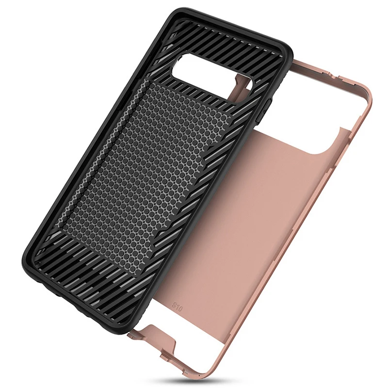 500 шт. чехол Hybird TPU+ PC Armor для samsung S10 5G E S9 S8 Plus Note 10 10+ 9 8 матовый чехол для карт, двухслойный противоударный чехол