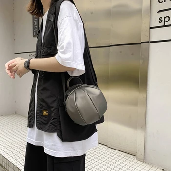 

Women's Fashion Crossbody Bag Brand Round Zipper Shoulder Bags Purse Mini Personality New Casual street Basketball Bag HW866