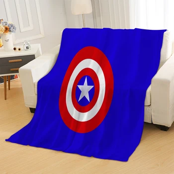 

Marvel Captain America Batman Blanket Mat Bedspread Soft Fleece Throw Blanket Sofa Soft Winter