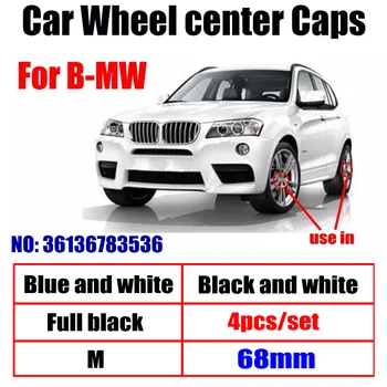 

4X 68mm Car Wheel Center Caps Rims Hubcap Covers Cap For BMW ///M Logo E46 E39 E92 E90 E60 M5 E36 F30 X5 F10 F20 E30 E61 F03 E65