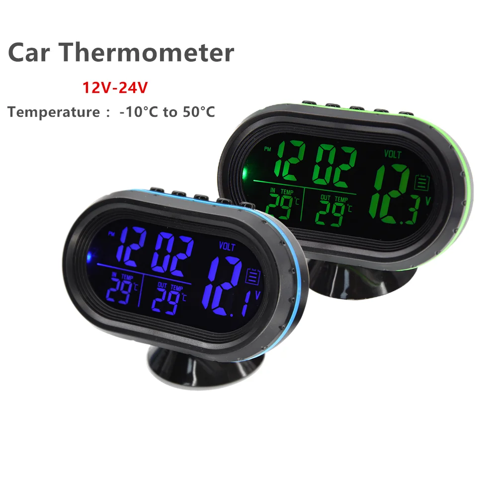 12V 24V Digital Voltmeter Thermometer Battery Monitor for Car RV Truck Boat  Cigarette Lighter Style Monitor Voltage Temperature - AliExpress