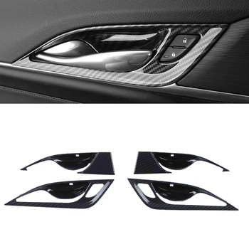 

For Cadillac CT4 2020 2021 ABS Carbon Fiber Style Interior Mouldings Kit Gear Shift Box Decoration Cover Door Bowl Armrest Trim