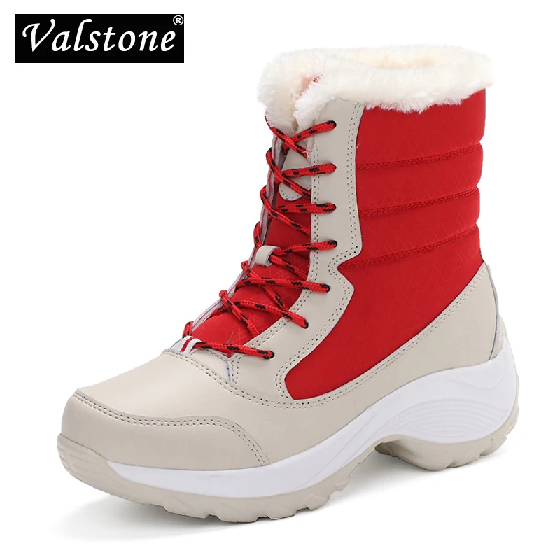 Valstone/зимние женские ботинки; дышащие кроссовки на платформе; женские зимние ботинки; обувь с плюшевой подкладкой; женская обувь на подъеме; большие размеры 42