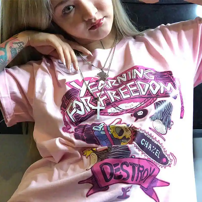 NiceMix хип-хоп Harajuku Ulzzang уличная футболка для скейтбординга женская футболка розовая с коротким рукавом и круглым вырезом Топы Графические футболки для женщин