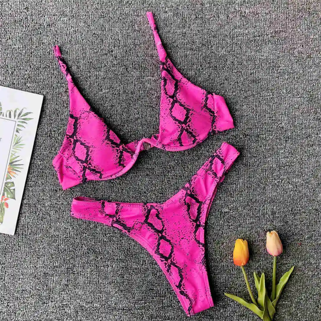 Бикини для Andreza Rosaneli - Цвет: Pink Snake Printed