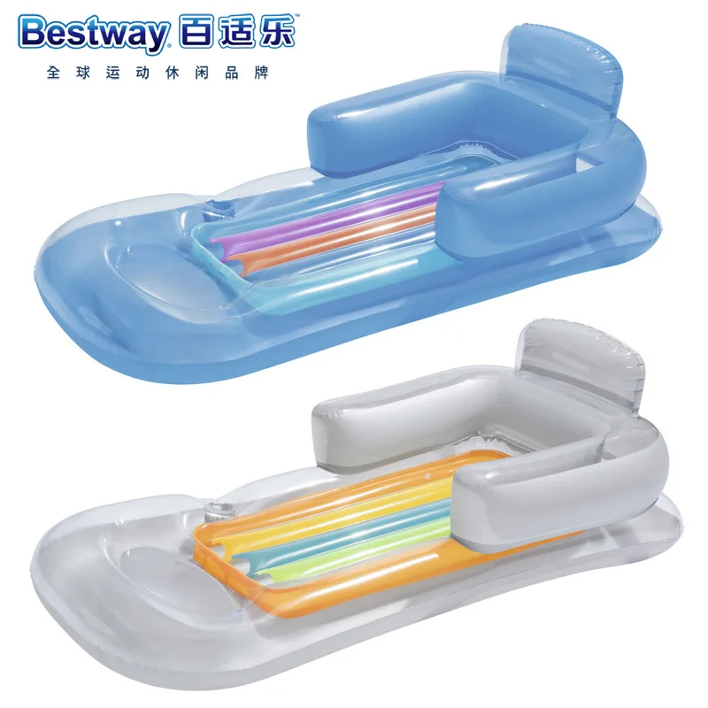 

Genuine Original Bestway Backrest Recliner Single Person Inflatable Floating Row Floating Bed Water Bed Beach Mat 43028