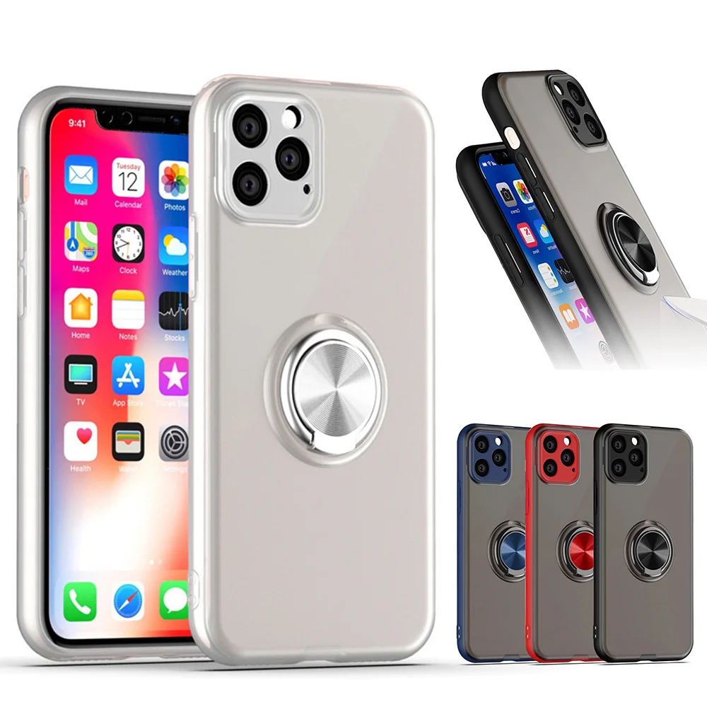 

Case Soft TPU Cover For IPhone 11 IPhone 11 Pro Max Case Cover Clear With Ring Holder Stand Protective Case