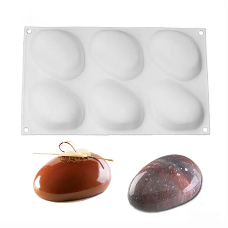 6 полости формы камня силиконовые для торта Формы выпечки Кондитерские украшения