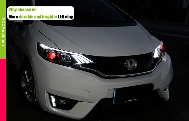 Автомобильный Стайлинг головной светильник в сборе для Honda fit головной светильник s- fit Head leam светодиодный угол глаза h7 ксеноновый передний светильник
