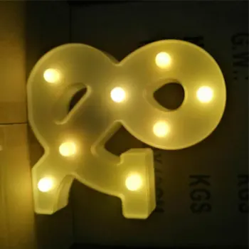 

English Letter Led Light Night Luminous Light Alphabet Number Battery Lamp Romantic Wedding Decoration Light