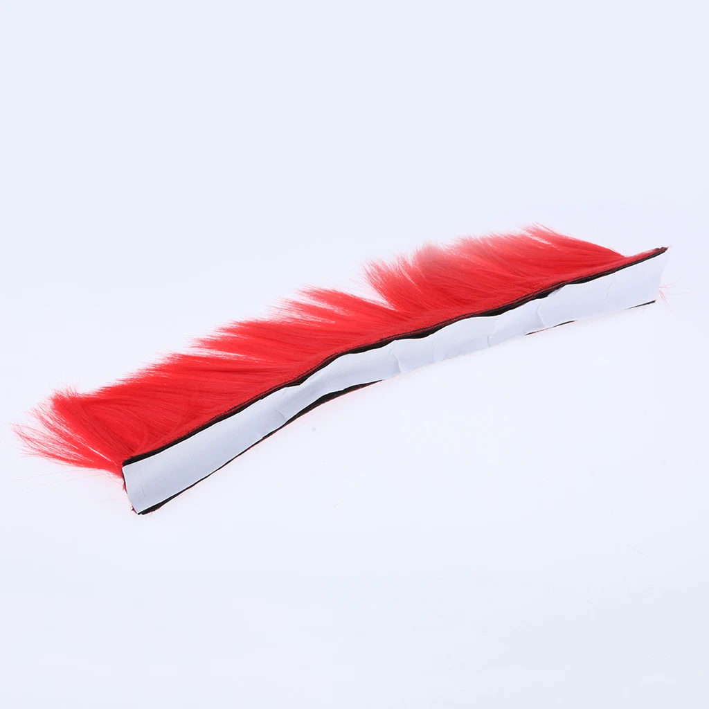 2x Racing Helmet Hawks Motorcycle Adhesive Mohawk Hair Patches Skinhead Costumes Wig , Red and Black