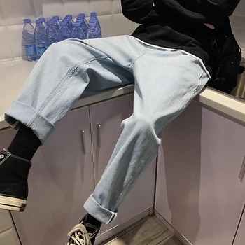 

Men's jeans 2019 autumn and winter new handsome solid color straight solid color jeans youth fashion trend men's clothing