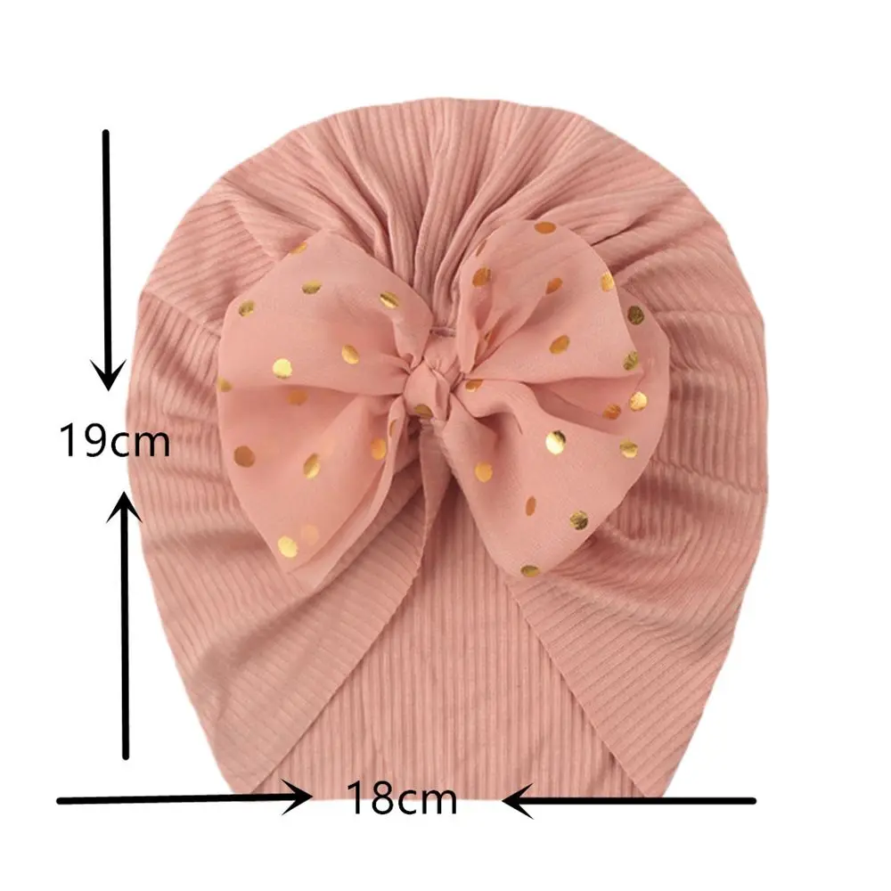 Solid Color Baby Hat Big Bowknot Girl Hat Turban Knot Head Wraps with Rhinestone Kids Bonnet Beanie Newborn Photography Props