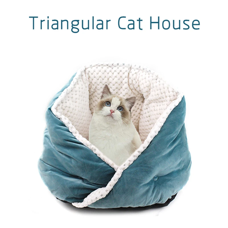 Pet Cat Bed Soft Cat Sleeping Bag Nest Cave Warm Cat House Puppy Kennel