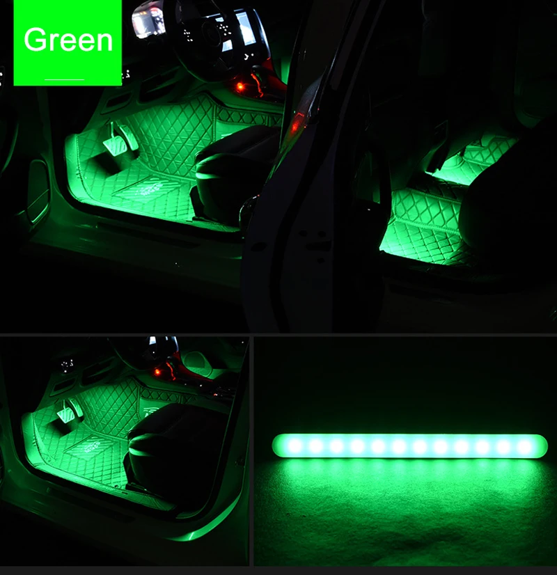 4 шт. автомобильный атмосферный светильник s автомобильный RGB дорожка напольный светильник с пультом дистанционного управления 12 В светодиодный музыкальный голосовой звуковой контроль декоративные лампы