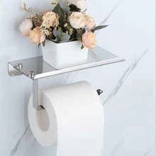 Ванная комната туалет из нержавеющей стали тканевая стойка ж/держатель для хранения телефона настенная полка