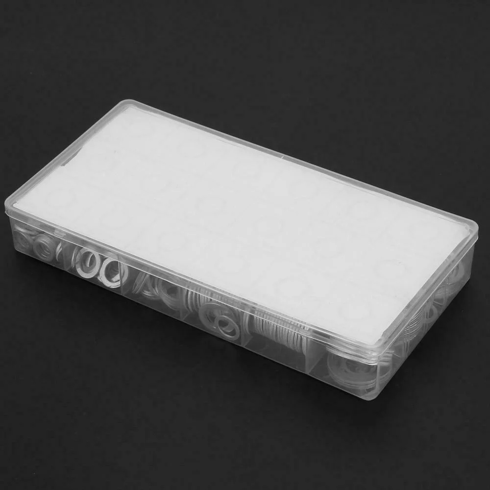 

450pcs Set Oil Drain Plug Aluminum Washer Gasket Wear Resistant With Plastic Box