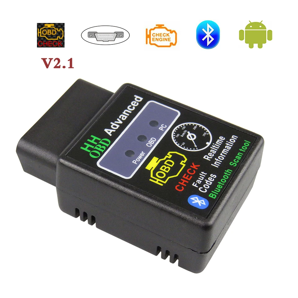 ELM327 Bluetooth OBD2 автомобильный диагностический сканер для Android адаптер Elm 327 V2.1 OBD 2