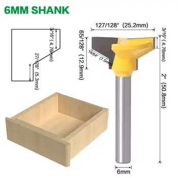 

Reversible Drawer Front Router Bit 6mm Shank Woodworking Milling Cutter Tenon Jointer