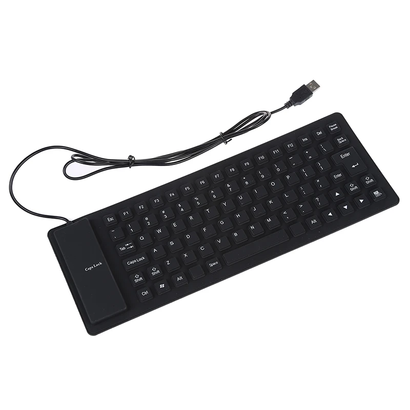 Гибкая Складная USB клавиатура медицинская моющаяся черная сильная и бесшумная клавиатура