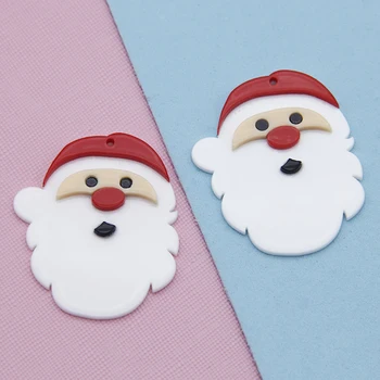 

5pcs 40*48mm Santa Claus Christmas Double-layer Resin Sheet Acrylicfor DIY Phone Decoration Handmade Materials,5Yc8470