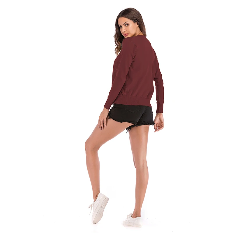 Women'S Fashion Simple Solid Color Shawl Cardigan Thin Coat Autumn Spring Women'S Knit Cardigan Coat Sweater 5850