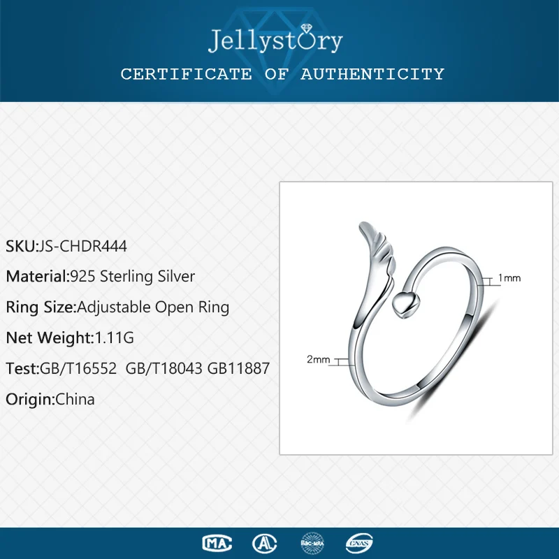 Jellystory, 925 пробы, серебряное кольцо для женщин, геометрическая форма, открытые кольца, модные, красивые, свадебные подарки, ювелирные изделия
