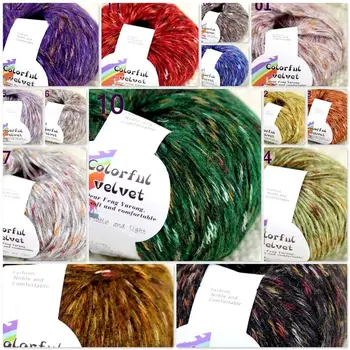 

Sale of colorful wool 2ballsX50g thread camel hair color broken dyed line knitted scarf coat line mohair wool needlework 824-2A