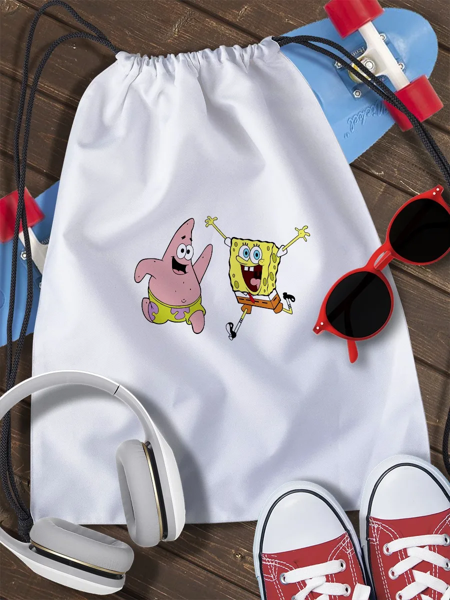 Мешок для сменной обуви Sponge Bob (Мультфильмы губка боб квадратные штаны) - 20154 | Дом и