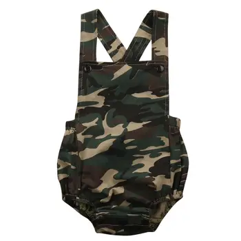

0-18 Casual Sleeveless Camouflage Newborn Baby Boy Girl Romper Jumpsuit Summer Clothes Outfits Sunsuit army green outdoors