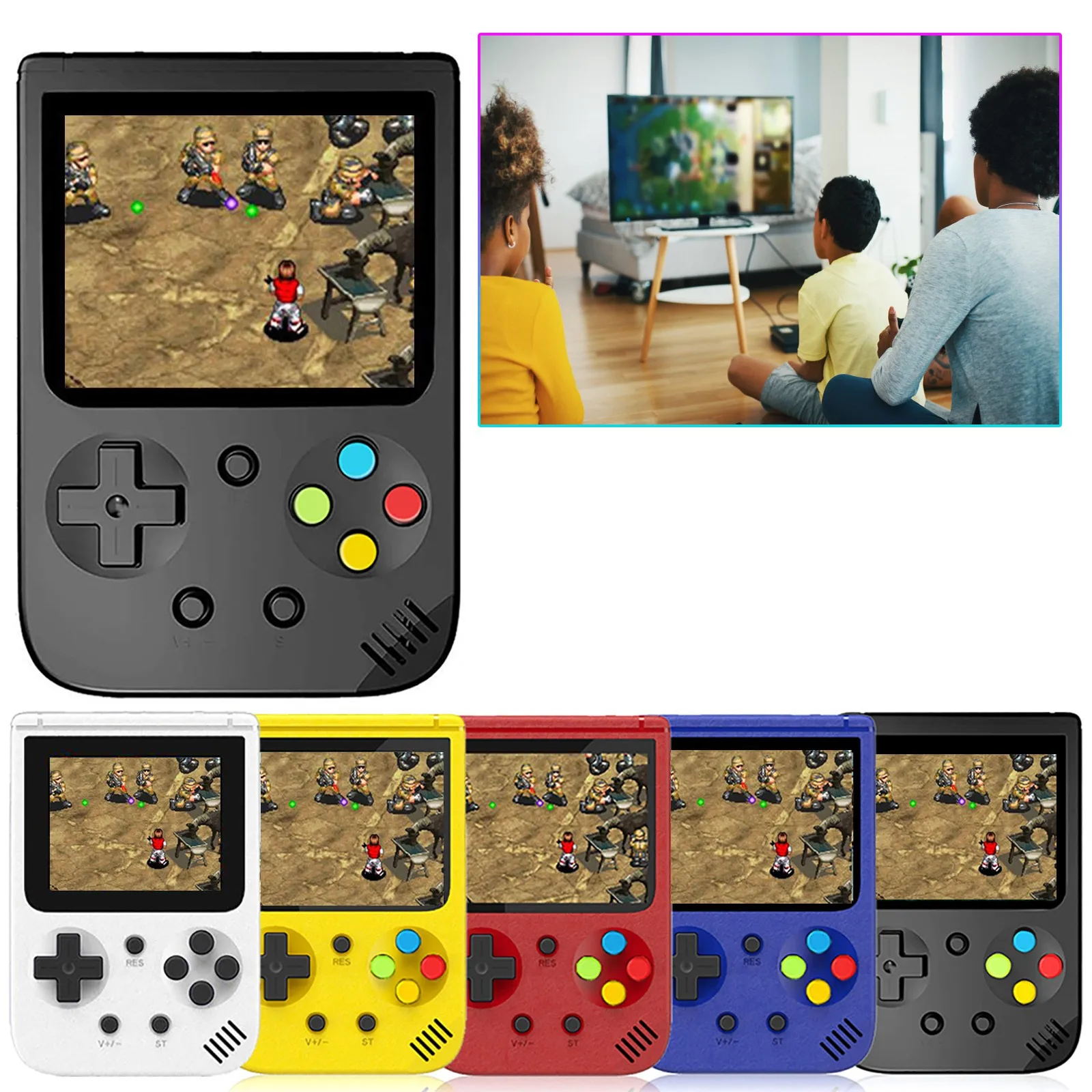 500 In 1 Retro Video Game Console 3.0 Inch Handheld 8 Bit Mini Portable Pocket Player for Kids Gift | Электроника