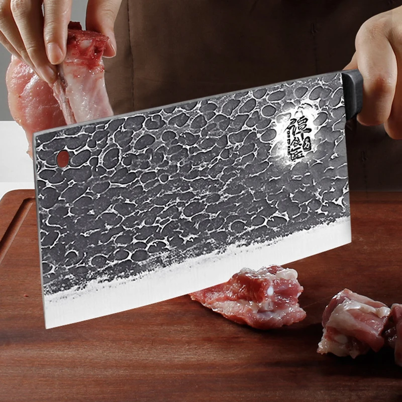 Hand forged slicing knife kitchen sharp chopping meat cleaver chef special Tang Knife 5CR15MOV steel | Дом и сад