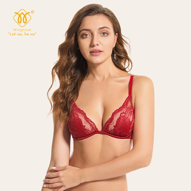 Wingslove 1pc Lace Non Padded Underwired Unlined Bra