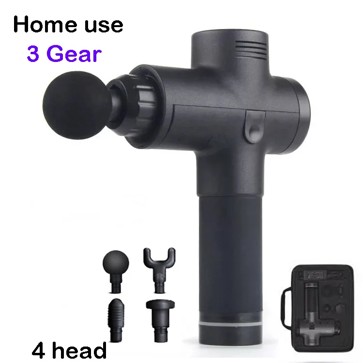 Home use black EMS массажный пистолет перезаряжаемый стимулятор мышц глубокая ткань Профессиональный массажер пистолет Расслабление тела похудение облегчение боли - Цвет: Home use black