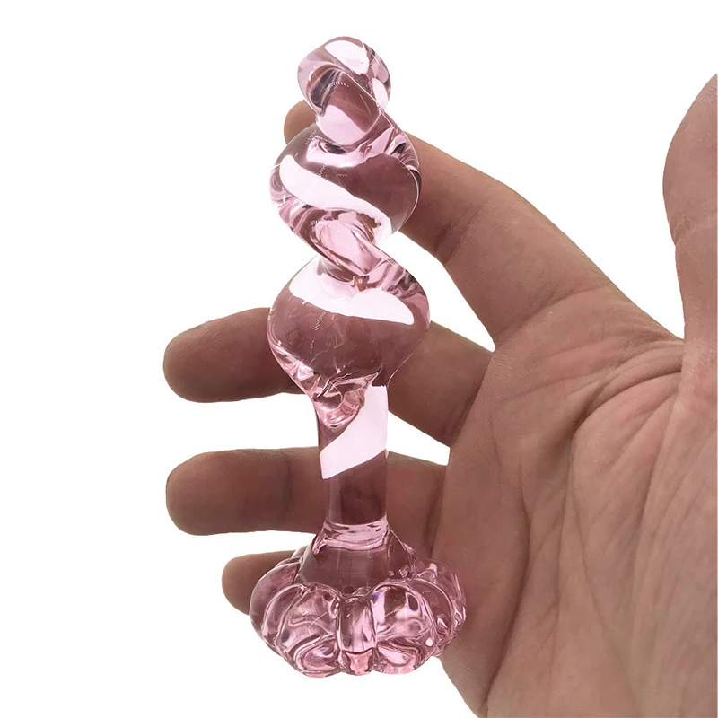 Tanio Różowe szkło kryształowe Anal Butt Plug Dildo G Spot - zabaw… sklep