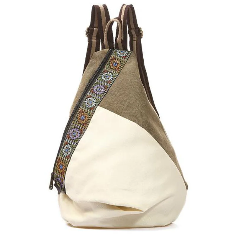 

Embroidered Canvas Bag Casual Backpack Backpack College Wind Backpack Travel Backpack
