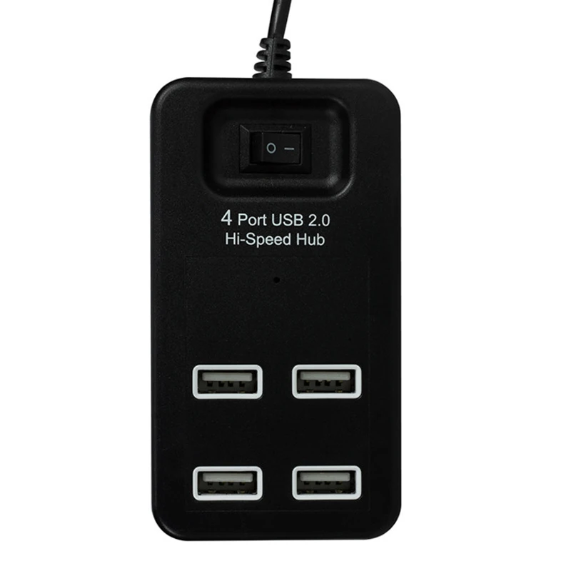 USB 2,0 концентратор Мини 4 порта Высокоскоростной USB HUB2.0 с переключателем портативный преобразователь адаптер концентратор для Macbook Air ноутбук ПК планшет