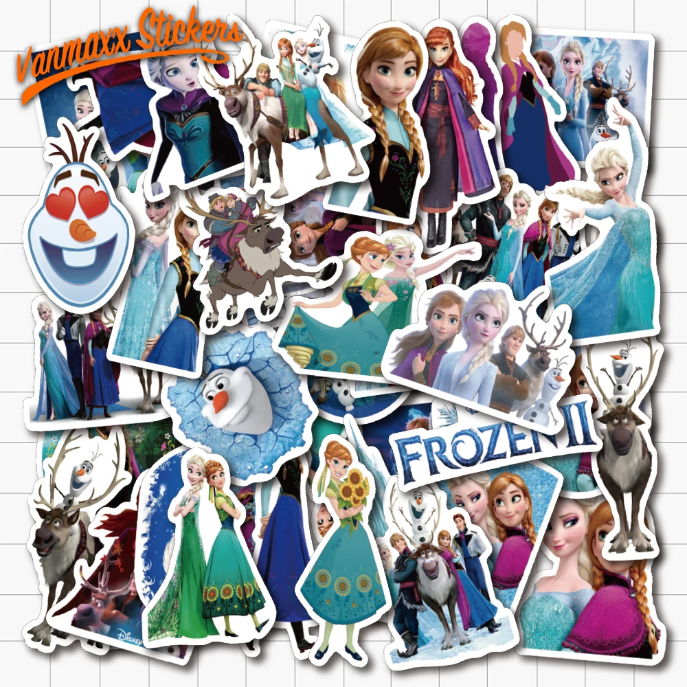 

VANMAXX 50 PCS Froze 2 Popular Cartoon Stickers for Children Waterproof PVC Decal for Laptop Helmet Bicycle Luggage Phone Case