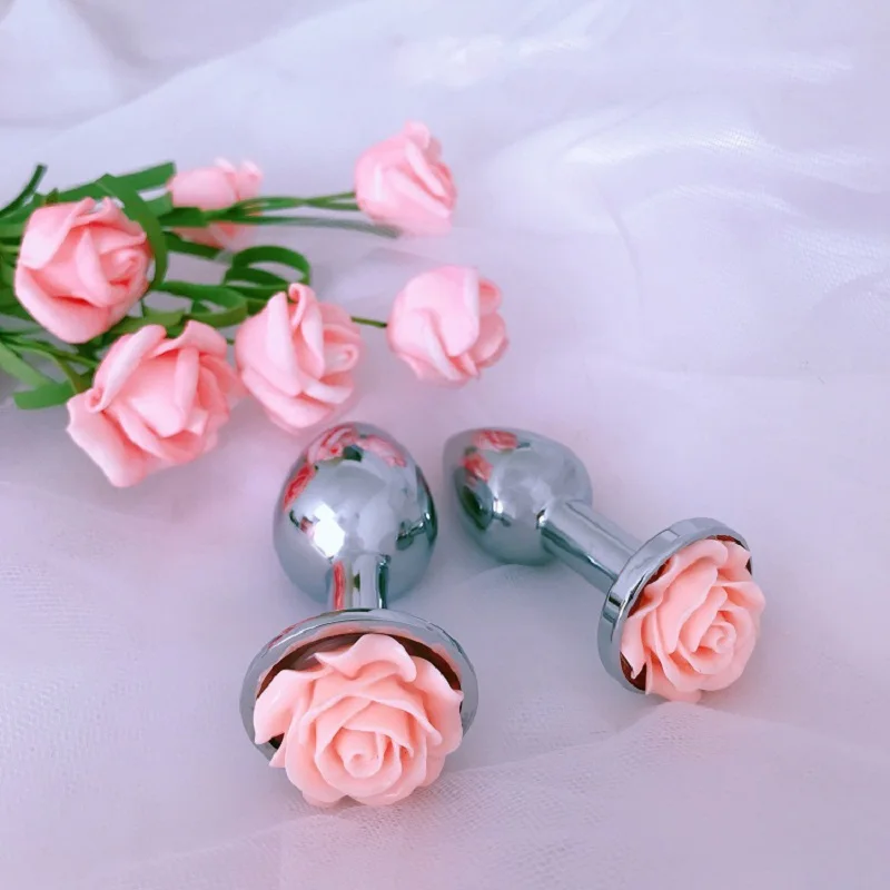 Plug anale con fiore di rosa per uomini e donne masturbatori per adulti prodotti sessuali giocattoli anali in acciaio inossidabile prodotti per adulti giocattoli sessuali per donne gay transessuali_voghion.com