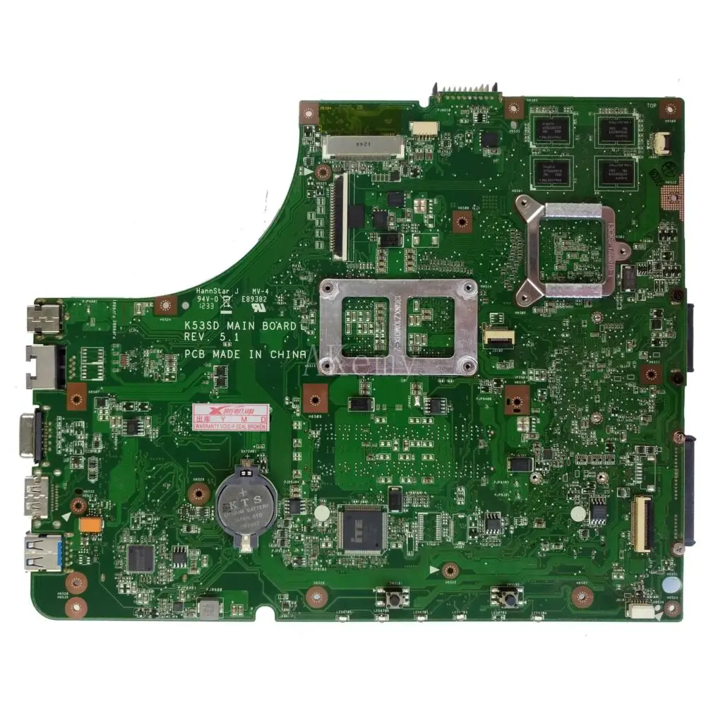 Материнская плата для ноутбука ASUS K53SD K53S A53S, материнская плата K53SD, тест ОК, материнская плата GT610 2GB HM65
