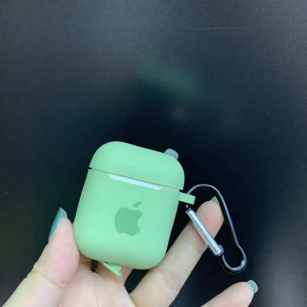 Для Apple AirPods 2 1, аксессуары для наушников, мягкий чехол с милым логотипом, карамельный цвет, чехол с крючками - Цвет: 13