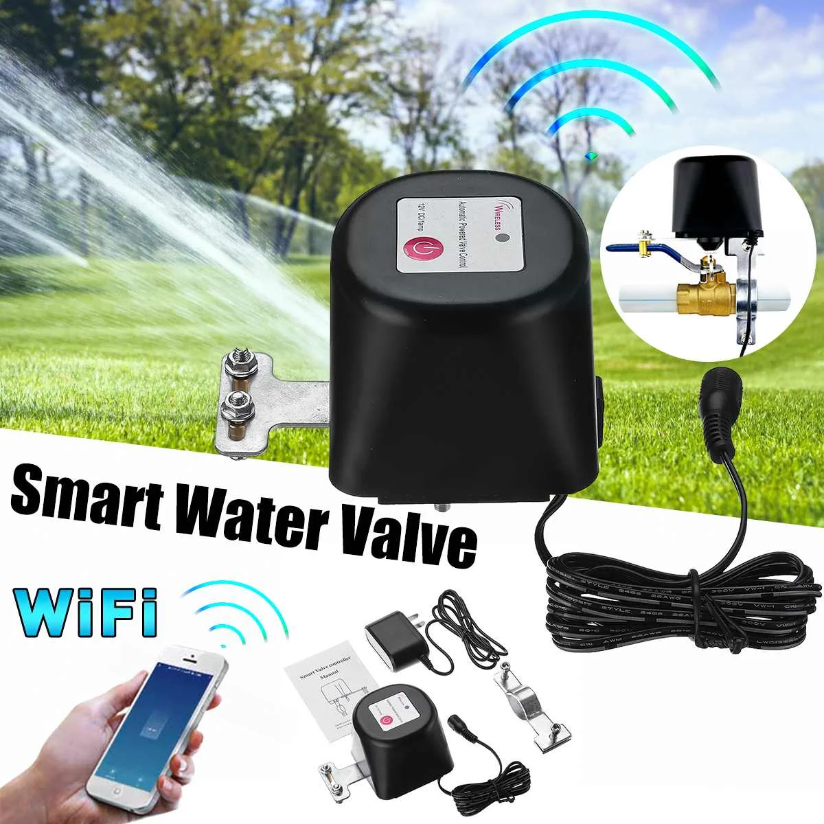 Wi Fi умный водный клапан зеркальный для управления газовой водой 12 в 1