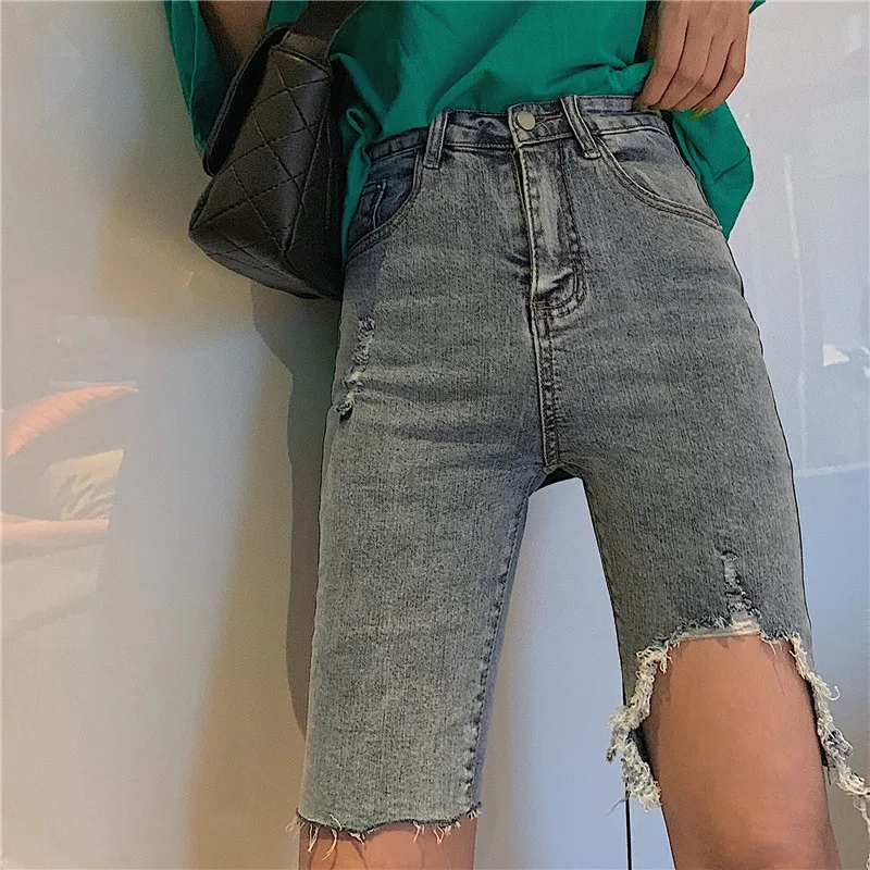 Новые джинсы для женщин Синие рваные джинсы женские брюки повседневные джинсы-карандаши пикантная тонкая эластичная узкие брюки